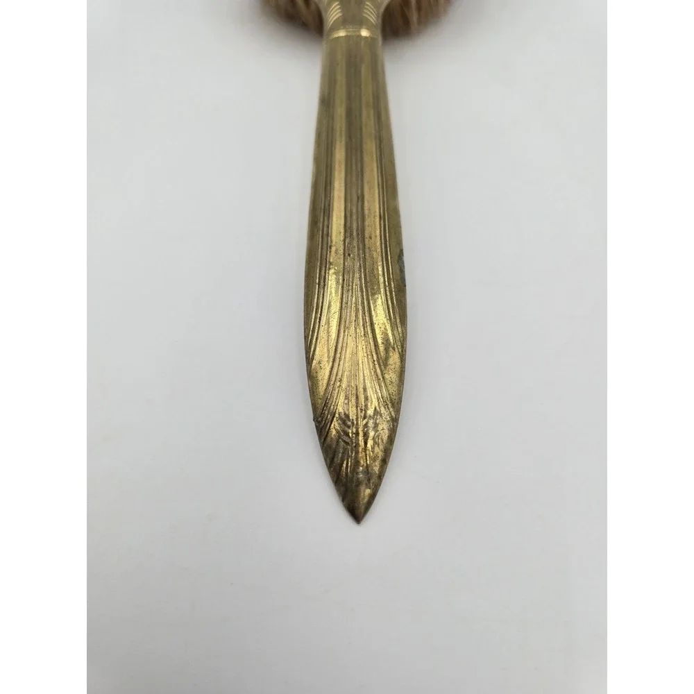 Antique Brass & Lucite Hairbrush Art Deco